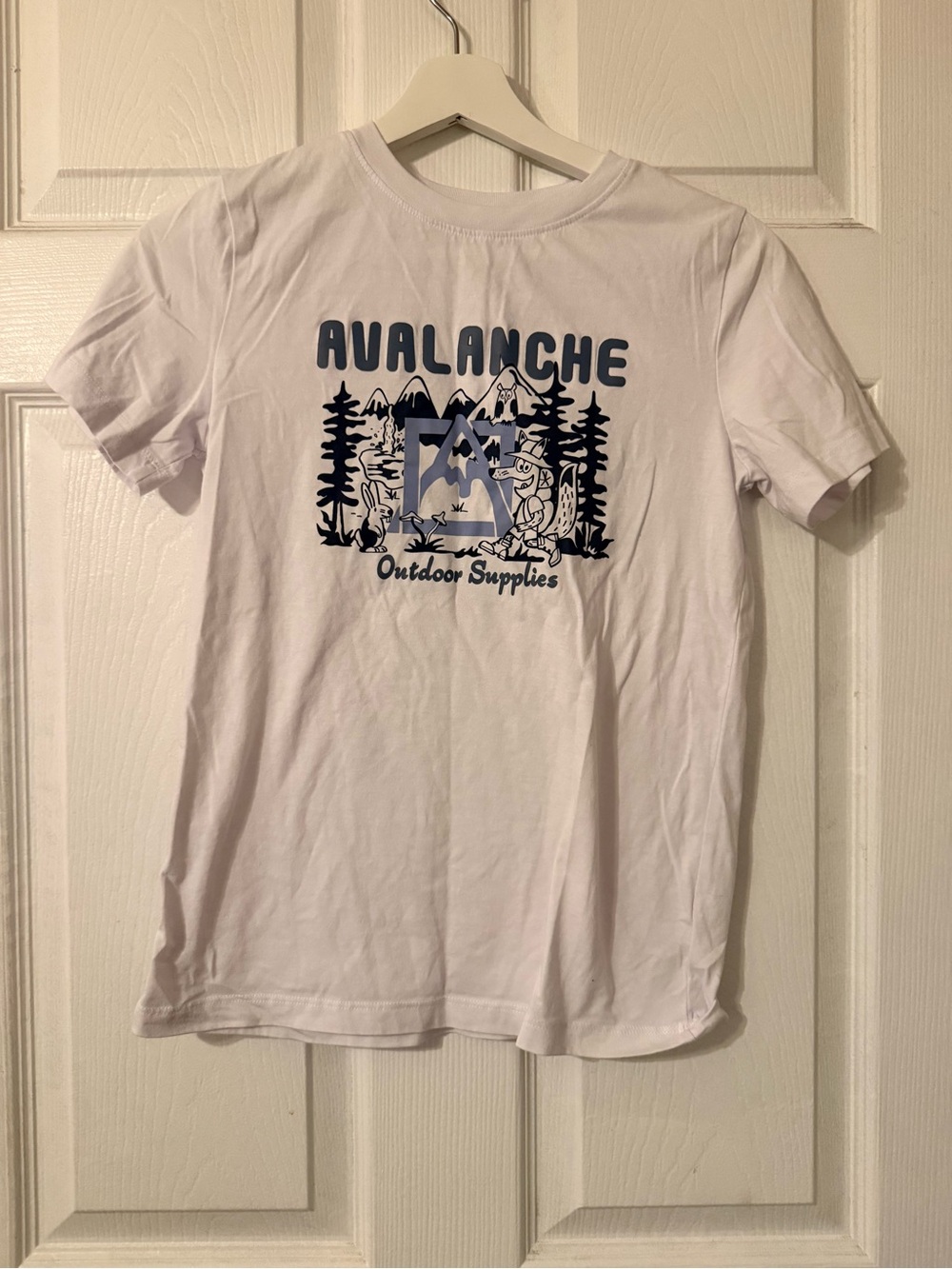 Avalanche White Tee with Gray Logo Print